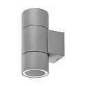 Foco para fachadas ACHERNAR UP & DOWN de 2 llamas, cilíndrico, con portalámpara GU10 IP65, gris claro