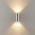 Deko-Light Foco para fachadas ACHERNAR UP & DOWN de 2 llamas, cilíndrico, con portalámpara GU10 IP65, gris claro