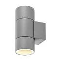 Deko-Light Foco para fachadas ACHERNAR UP & DOWN de 2 llamas, cilíndrico, con portalámpara GU10 IP65, gris claro