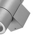 Deko-Light Foco para fachadas ACHERNAR UP & DOWN de 2 llamas, cilíndrico, con portalámpara GU10 IP65, gris claro