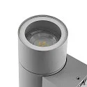 Deko-Light Foco para fachadas ACHERNAR UP & DOWN de 2 llamas, cilíndrico, con portalámpara GU10 IP65, gris claro