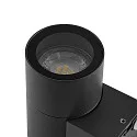 Deko-Light Foco para fachadas ACHERNAR UP & DOWN de 2 llamas, cilíndrico, con portalámpara GU10 IP65, plomo oscuro