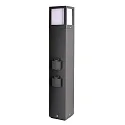 Columna de alimentación FACADO SOCKET 65 doble, corto, con iluminación, conmutable E27 IP54, plomo oscuro 