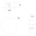 Deko-Light Adaptador para luminarias colgantes Ø DA 68MM / RECESSED redondo, versión incorporada, negro intenso