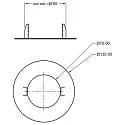 reducing ring 130MM / 70MM / CUTOUT 95MM round, mechanical, built-in version, traffic white