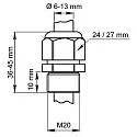 Deko-Light cable gland PKGM20 with strain relief, light grey