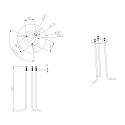 Deko-Light Anclaje de hormigón FARO 25 / 60 / 100 (Ø 10CM) mecánico, juego de 1, gris claro, plata