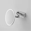 Decor Walther mirror with lighting VISION R mirror with 5x magnification IP44, stainless steel matt 