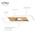 Elobra Luminaria de techo PANAMA XL de 2 llamas, roble natural regulable