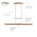 Elobra LED Pendant luminaire COLOMBIA S, 18W, 3000/4000/5000K, 1800lm, oak natural