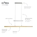 Elobra LED Pendant luminaire PANAMA, 18W, 3000/4000/5000K, 1800lm, oak natural
