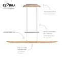 Elobra Luminaria colgante COLOMBIA XL, roble natural de asta regulable