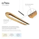 Elobra Luminaria colgante COLOMBIA XL, roble natural de asta regulable