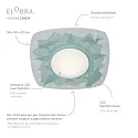 Elobra LED Ceiling luminaire SCANDI „WALD“ LED board + 20 LED, 11W, 3000K, mint green