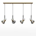 Elobra Luminaria colgante CUBA 4 E14, roble natural