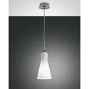 Fabas Luce DIANA Pendant luminaire, E27, chromed / glass white, Ø 14cm