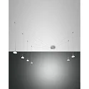 Luminaria colgante ISABELLA de 6 llamas IP20, aluminio, cromo, níquel satinado, satinado regulable