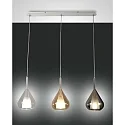 Luminaria colgante LILA de 3 llamas E27 IP20, color ámbar, color humo, transparente regulable