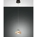Luminaria colgante ARABELLA corto IP20, color ámbar, negro regulable