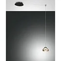 Luminaria colgante ARABELLA lang IP20, color ámbar, negro regulable