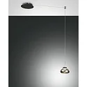 Luminaria colgante ARABELLA lang IP20, color humo, negro regulable
