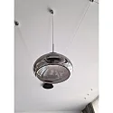 Fabas Luce LED Pendant luminaire ARABELLA, 1x 8W, 3000K, 720lm, IP20, height 350cm max., gray transparent