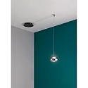 Fabas Luce LED Pendant luminaire ARABELLA, 1x 8W, 3000K, 720lm, IP20, height 350cm max., gray transparent