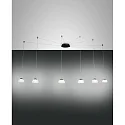 Luminaria colgante ARABELLA de 6 llamas IP20, negro, blanco regulable