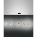 Luminaria colgante ARABELLA de 6 llamas IP20, color ámbar, negro regulable