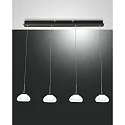 Luminaria colgante ARABELLA de 4 llamas, redondo IP20, negro, blanco regulable