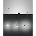 Luminaria colgante ARABELLA de 4 llamas, lang IP20, negro, blanco regulable