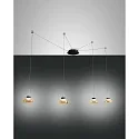 Luminaria colgante ARABELLA de 4 llamas, lang IP20, color ámbar, negro regulable