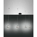 Luminaria colgante ARABELLA de 4 llamas, lang IP20, color humo, negro regulable