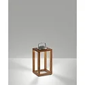 Fabas Luce Lámpara de mesa a pilas BLEND IP54, color nuez regulable