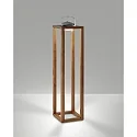 Fabas Luce Lámpara de mesa a pilas BLEND IP54, color nuez regulable