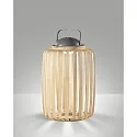 Fabas Luce Lámpara de mesa a pilas CLAMP IP54, Madera de fresno regulable