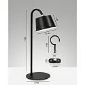 Luminaria con batería ARMANDA IP54, negro regulable