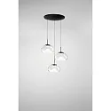 Luminaria colgante BRENA de 3 llamas, redondo IP20, negro regulable