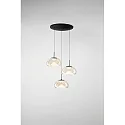 pendant luminaire BRENA 3 flames, round IP20, black dimmable