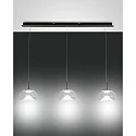 Luminaria colgante BRENA de 3 llamas, lang IP20, negro regulable