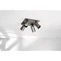 Fabas Luce spot FLORES 4 flames, square GU10 IP20, grey, gunmetal dimmable
