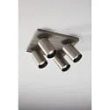 Fabas Luce spot FLORES 4 flames, square GU10 IP20, grey, gunmetal dimmable