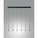 pendant luminaire SUSA 6 flames IP20, black dimmable