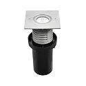 Fabas Luce floor recessed luminaire WAKO 2 / 116X116MM square, passable, switchable IP67, stainless steel 
