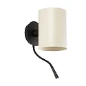 Luminaria de pared GUADALUPE E27 IP20, beige, negro mate 