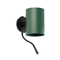 Luminaria de pared GUADALUPE E27 IP20, verde, negro mate 