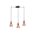 Luminaria colgante RETRO de 3 llamas E14 IP20, color cobre, mate 
