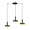 Luminaria colgante WHIZZ de 3 llamas E27 IP20, dorado, negro 