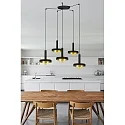 Faro Luminaria colgante WHIZZ de 5 llamas E27 IP20, dorado, negro 