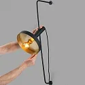 Luminaria de pared WHIZZ E27 IP20, dorado, negro mate 